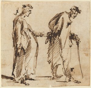 Egy terhes fiatal nő és egy fiatal férfi személyzettel alkotó: Giovanni Battista Piranesi