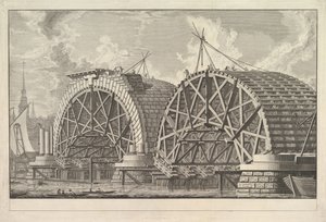 A tervezett híd egy részének a londoni Blackfriarsben, kb. 1764. alkotó: Giovanni Battista Piranesi