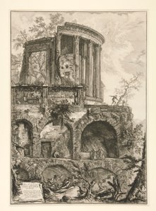 Egy másik kilátás a tivolii Sibyl templomra, Vedute di Roma városából alkotó: Giovanni-Battista Piranesi