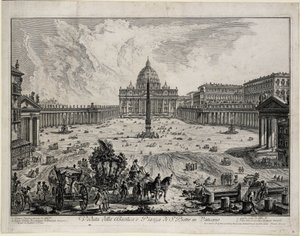 A Szent Péter-bazilika és a Szent Péter tér látképe a Vatikánban (forrás: Vedute di Roma)