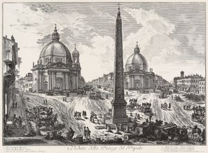Kilátás a Piazza del Popolóra alkotó: Giovanni Battista Piranesi