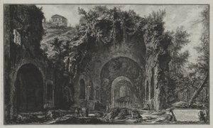 Egeria forrásának és barlangjának látképe a Porta Capenán kívül, avagy San Sebastiano, innen: Vedute di Roma alkotó: Giovanni Battista Piranesi