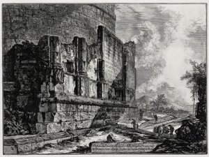 A Plautiusok síremlékének maradványai Tivoli közelében (a Vedute di Roma című műből) alkotó: Giovanni Battista Piranesi