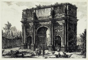 A római Constantinus-diadalív látképe (a Vedute di Roma című műből) alkotó: Giovanni Battista Piranesi
