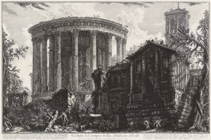 A tiburi Szibülla-templom látképe alkotó: Giovanni Battista Piranesi