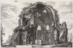 Minerva Medica nyolcszögletű templomának látképe (nimfeum) alkotó: Giovanni Battista Piranesi