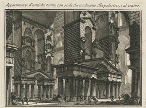 Ősi fürdők tárgyai, lépcsőkkel a halványsztárhoz és a színházhoz alkotó: Giovanni Battista Piranesi