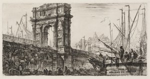 Traianus íve Anconában, 28-as tábla a Diadalívek és más emlékművek néhány kilátásából alkotó: Giovanni Battista Piranesi