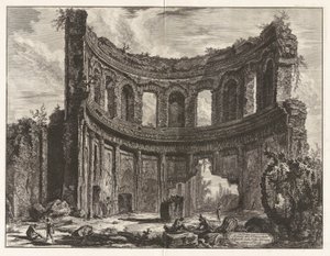 A Hadrianusban Apollónak mondott templom maradványai alkotó: Giovanni-Battista Piranesi