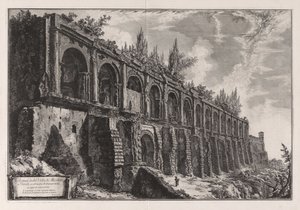 Maecenas tivoli villájának romjai ... a Vedute di Roma című műből alkotó: Giovanni Battista Piranesi