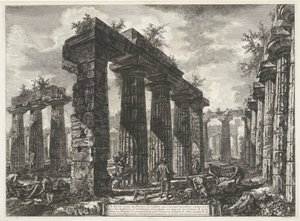 Basilica di Paestum in Paestum Különböző kilátások a Paestumban még álló három nagy épület maradványairól (sorozat címe) Différentes vues de quelques restes de trois grands édifices qui subsistent encore dans l