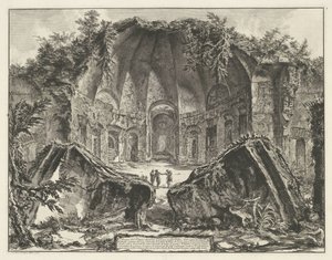 Canopus de Villa Adriana t és Tivoli Isten Canopus templomának maradványai a tivoli Villa Adrianában (cím a tárgyon) Gezichten op Rome (sorozat címe) Róma látképei, amelyeket Giambattista Piranesi építész, Ve (nez) iano tervezett és vésett (sorozat címe) alkotó: Giovanni Battista Piranesi