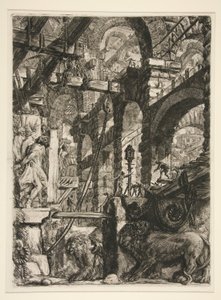 Carceri, V: Az oroszlán domborművek alkotó: Giovanni-Battista Piranesi
