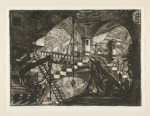 Carceri, XI: A kagylódíszes boltív alkotó: Giovanni Battista Piranesi