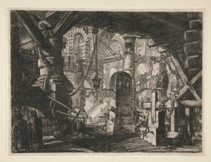 Carceri, XVI: A láncokkal ellátott móló alkotó: Giovanni Battista Piranesi