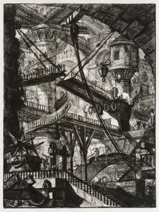 Képzeletbeli börtönök: lépcsők és felvonóhíd alkotó: Giovanni Battista Piranesi