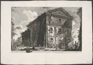 Sant’Urbano te Rome templom Kilátás Bacchus templomára (...) (cím a tárgyon) Gezichten op Rome (sorozat címe) Róma látképei, amelyeket Giambattista Piranesi építész, Ve (nez) iano tervezett és vésett (sorozat címe) alkotó: Giovanni Battista Piranesi