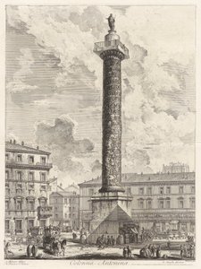 Colonna Antonina (Marcus Aurelius oszlopa), a Vedute di Romából (Róma látképe) alkotó: Giovanni Battista Piranesi