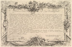 Dedikáció Giovanni Bottarinak Átadás Bottariban, kb. 1748. alkotó: Giovanni Battista Piranesi