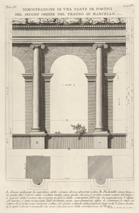 A Marcellus Teatro di Marc... Színház másodrendű karzatának domborzata és terve, 1756. alkotó: Giovanni Battista Piranesi