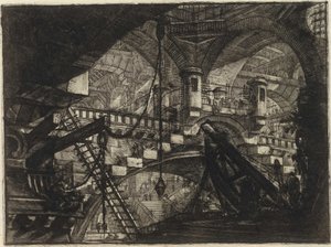 Piranesi, Giovanni Battista (1720-1778) The Imaginary Prisons (The Prisons of Invention) sorozatából. Rézmetszet, 1761 körül, Magángyűjtemény alkotó: Giovanni Battista Piranesi