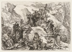 Groteschi: Romok halálfejjel és csontvázzal alkotó: Giovanni Battista Piranesi