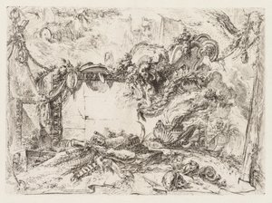 Groteschi: Romok koponyákkal és dohányzó vázával alkotó: Giovanni-Battista Piranesi