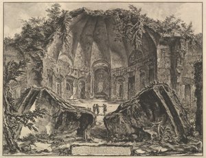 Hadrians Villa: A Canopus Isten templomának maradványai Hadrianus villájában Tivóban ..., kb. 1769. alkotó: Giovanni Battista Piranesi