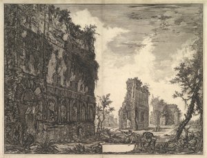Hadrianus villája: A Piazza Oro Piazza of Gold Kilátás a Circonfe maradványaira ..., kb. 1776. alkotó: Giovanni Battista Piranesi