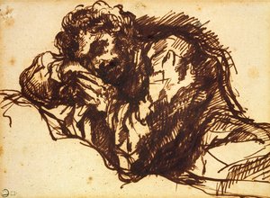 Egy hajlongó férfi félalakos portréja (toll és tinta papíron) alkotó: Giovanni Battista Piranesi