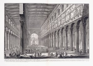 A Szent Pál-bazilika belseje a falakon kívül alkotó: Giovanni Battista Piranesi
