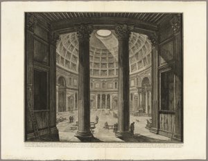 A Pantheon belső nézete a Római kilátásból alkotó: Giovanni Battista Piranesi