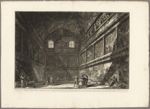 Az ókori Bacchus-templom belső nézete, amely ma a S. Urbano templom, két mérföldre Rómától, a Római kilátásból alkotó: Giovanni-Battista Piranesi