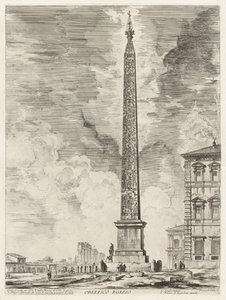 Egyiptomi obeliszk. Ezt V. Szixtusz pápa emeltette a Piazza di S. Gio. Lateranón, a Vedute di Roma (Római látképek) című sorozatból alkotó: Giovanni Battista Piranesi