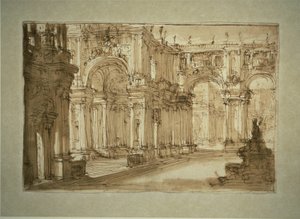 Palotai udvar szökőkúttal alkotó: Giovanni Battista Piranesi