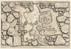 Róma terve az összes ókori műemlék helyzetével alkotó: Giovanni-Battista Piranesi
