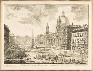 Piazza Navona, tányér a "Views of Rome"-ból alkotó: Giovanni Battista Piranesi