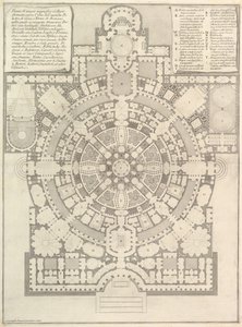 Egy tágas és csodálatos kollégium terve, amelyet a Gree... ókori tornacsarnoka után terveztek, 1750. alkotó: Giovanni Battista Piranesi