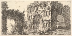 11. tábla: Janus Tempio di Janus temploma az Antichita Romana sorozatból, kb. 1748. alkotó: Giovanni Battista Piranesi