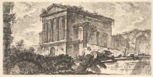26. tábla: Clitumnus temploma Foligno és Spoleto között, az „A rómaiak által emelt diadalívek és más műemlékek néhány látképe, amelyek egy része Rómában, más része Itáliában látható” című műből alkotó: Giovanni Battista Piranesi