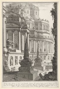 3. tábla: Egy római császár hamvainak emelt ókori mauzóleum Mausoleo antico ere..., 1743. alkotó: Giovanni Battista Piranesi