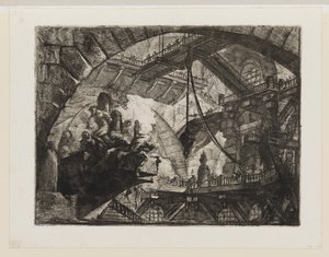 Foglyok egy kiugró emelvényen alkotó: Giovanni Battista Piranesi