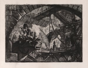 Foglyok egy kiálló platformon, 10. tábla Carceri d alkotó: Giovanni Battista Piranesi