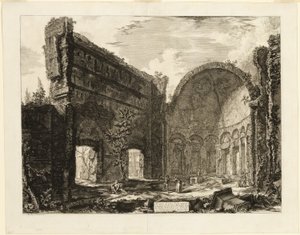 A Hadrianus-villa prétori erődjéhez tartozó helyiség maradványai, Tivoli, a Views of Rome (Róma látképei) című filmből. alkotó: Giovanni Battista Piranesi