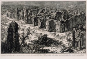 Caracalla termáinak romjai (a Vedute di Roma című műből) alkotó: Giovanni Battista Piranesi
