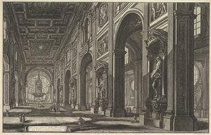 S. Giovanni Lateranóban. Belső, kb. 1768. alkotó: Giovanni Battista Piranesi