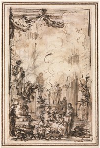 Áldozati felajánlás a templomban, 1750 után. alkotó: Giovanni Battista Piranesi