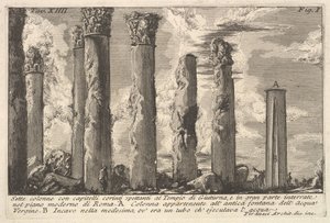 A Juturna-templom hét oszlopa korinthoszi betűkkel. . . Sette colon..., 18. század. alkotó: Giovanni Battista Piranesi