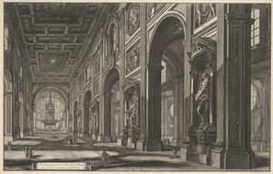 Szent János-bazilika, belső tér, a „Vedute di Roma” (Római látképek) című műből