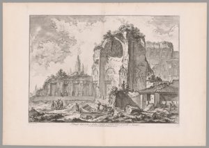 Temple of Sol and Luna..., from Views of Rome (A Nap és a Hold temploma, vagy mint mások, Isis és Serapis, from Views of Rome) alkotó: Giovanni Battista Piranesi